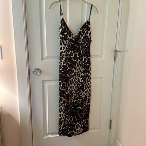 Zara cheetah front keyhole dress
